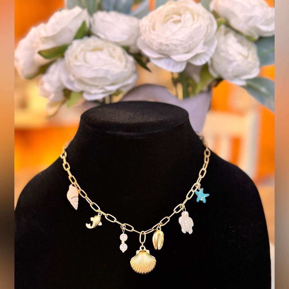 Ariel Gold Sea Charm Necklace - Picture 2 of 2
